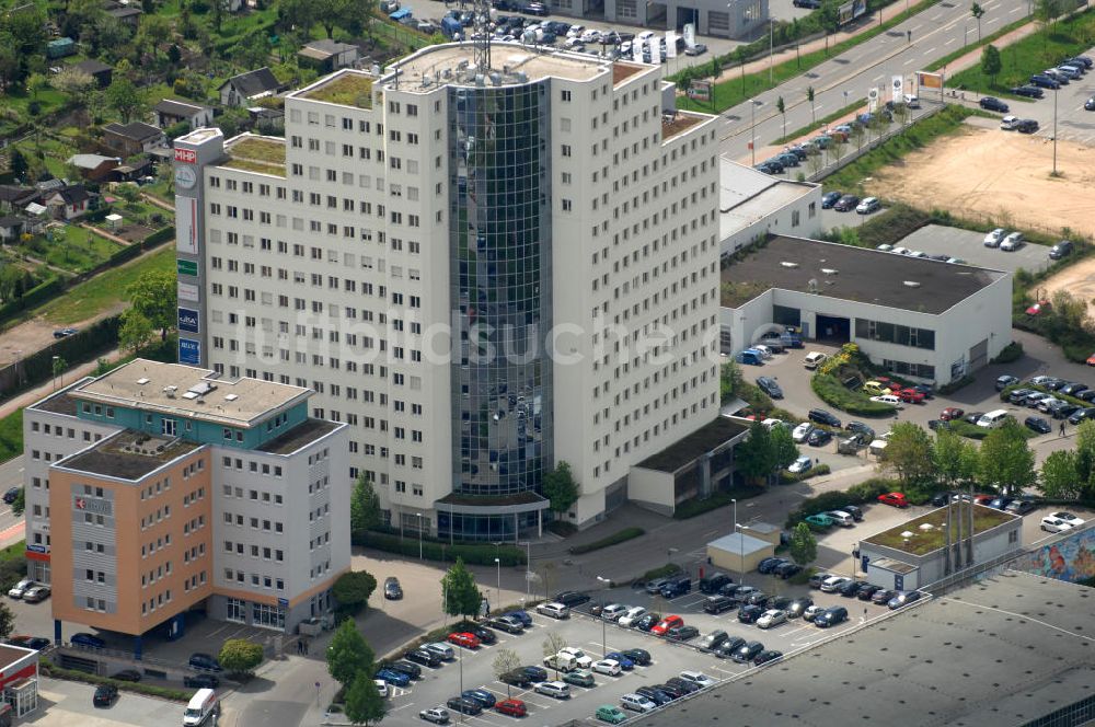 Chemnitz von oben - Büro- Hochhaus des Technologie- und Gewerbepark Solaris in Chemnitz