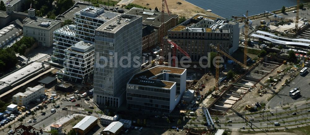 Luftaufnahme Berlin - Büro- Hochhaus Tour Total auf dem Gelände der Europacity an der Heidestraße in Berlin