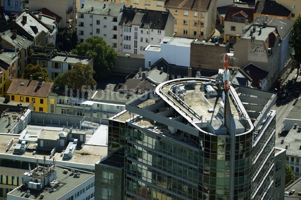 Luftbild Offenbach am Main - Büro- und Unternehmensverwaltungs- Hochhaus- Gebäude City Tower in Offenbach am Main im Bundesland Hessen, Deutschland