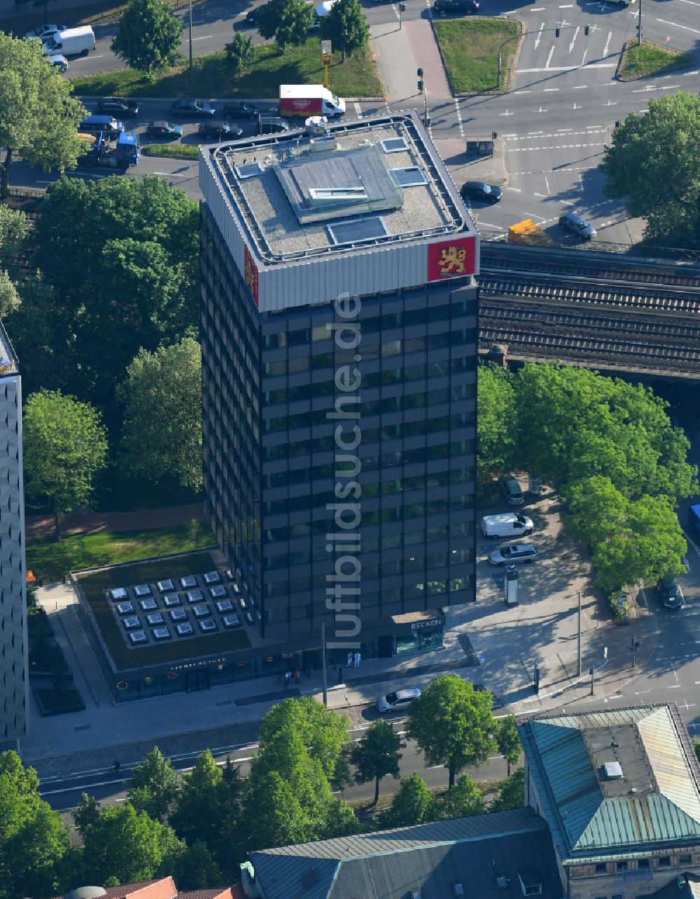 Luftbild Hamburg - Büro- und Unternehmensverwaltungs- Hochhaus- Gebäude Finnlandhaus in Hamburg, Deutschland