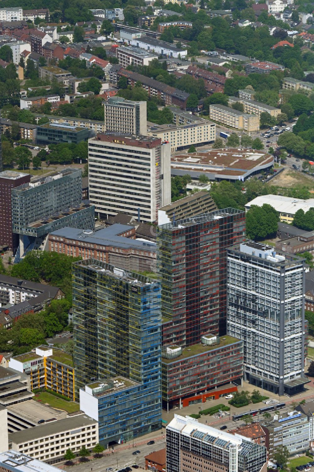 Luftaufnahme Hamburg - Büro- und Unternehmensverwaltungs- Hochhaus- Gebäude IBM Germany GmbH in Hamburg, Deutschland