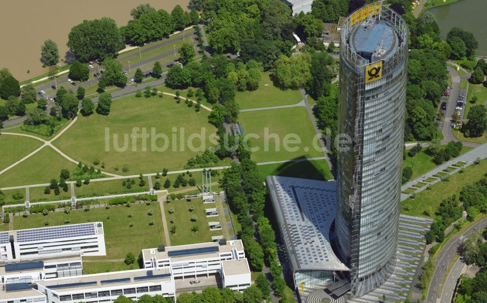 Luftbild Bonn - Büro- und Unternehmensverwaltungs- Hochhaus- Gebäude Post Tower in Bonn im Bundesland Nordrhein-Westfalen, Deutschland