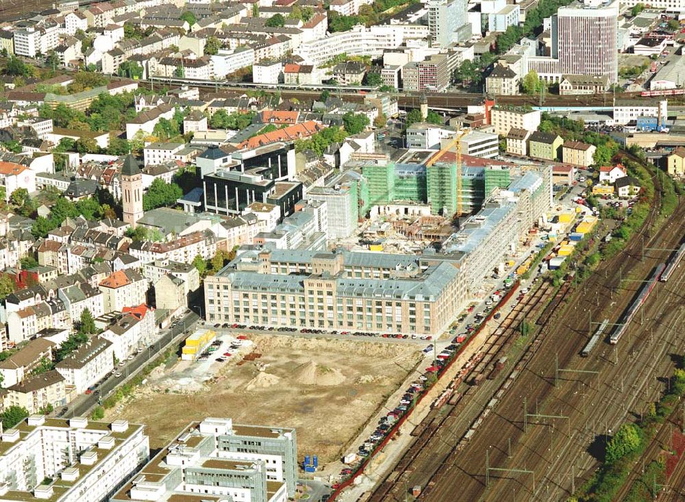 Luftaufnahme Frankfurt am Main - Büro- und Verwaltungsbau Galluspark am Frankfurter Hauptbahnhof