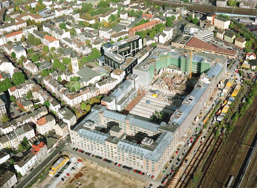 Frankfurt am Main aus der Vogelperspektive: Büro- und Verwaltungsbau Galluspark am Frankfurter Hauptbahnhof