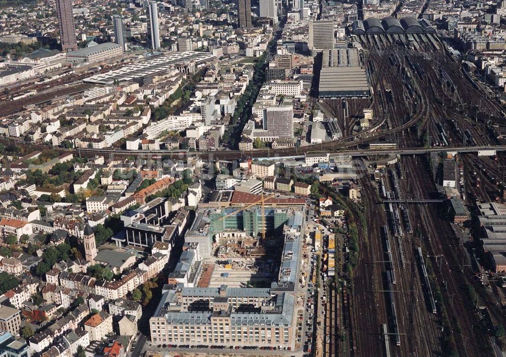 Luftaufnahme Frankfurt am Main - Büro- und Verwaltungsbau Galluspark am Frankfurter Hauptbahnhof