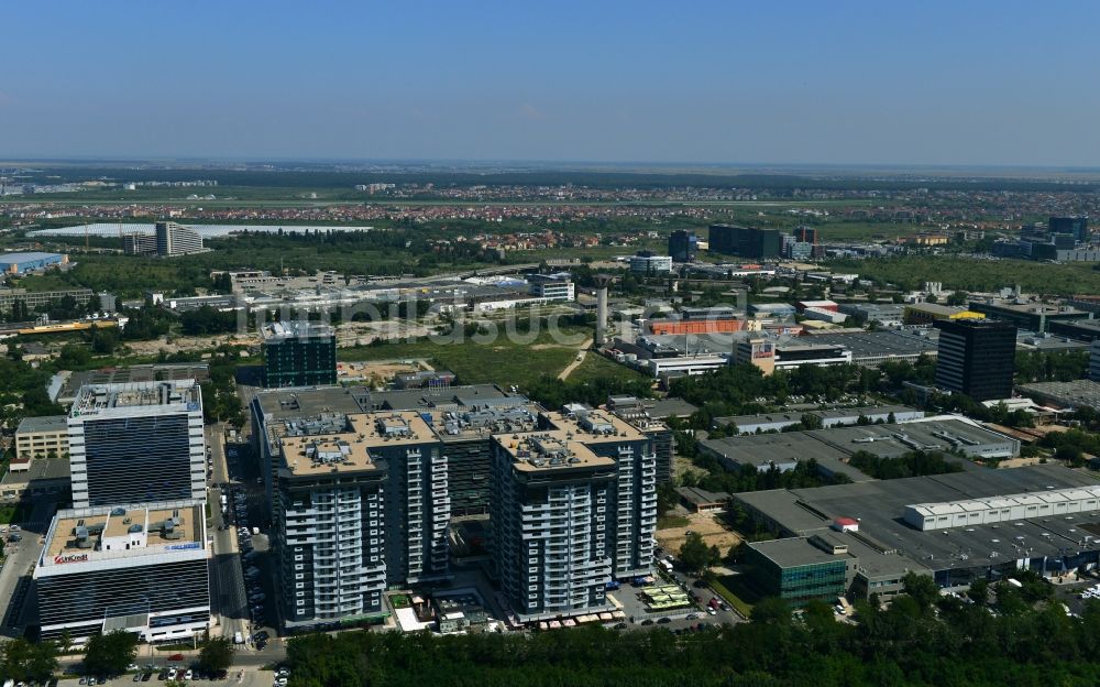 Luftaufnahme Bukarest - Büro- und Wohngebäude in Bukarest in Rumänien