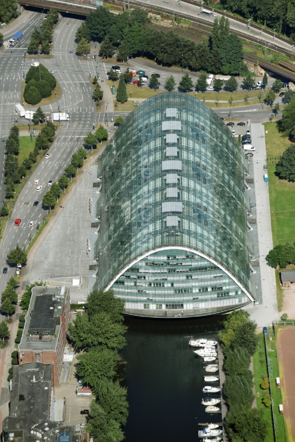 Luftaufnahme Hamburg - Bürogebäude Berliner Bogen im Stadtteil Hammerbrook in Hamburg