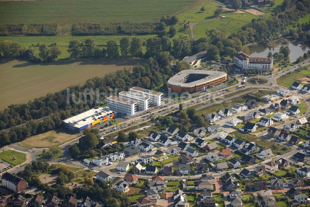 Duisburg aus der Vogelperspektive: Bürogebäude in Duisburg im Bundesland Nordrhein-Westfalen