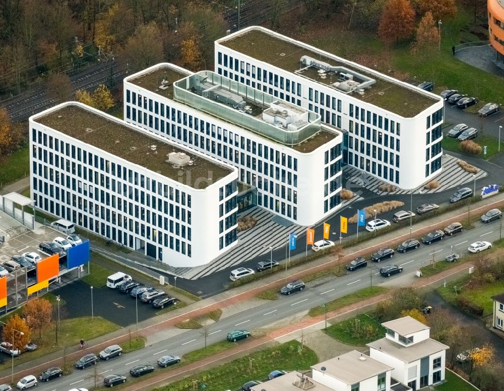 Duisburg von oben - Bürogebäude in Duisburg im Bundesland Nordrhein-Westfalen