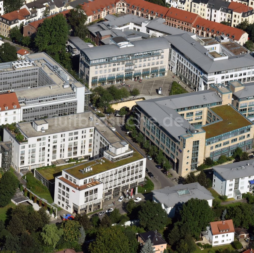 Luftaufnahme Dresden - Bürogebäude entlang der Straße Am Brauhaus in Dresden im Bundesland Sachsen