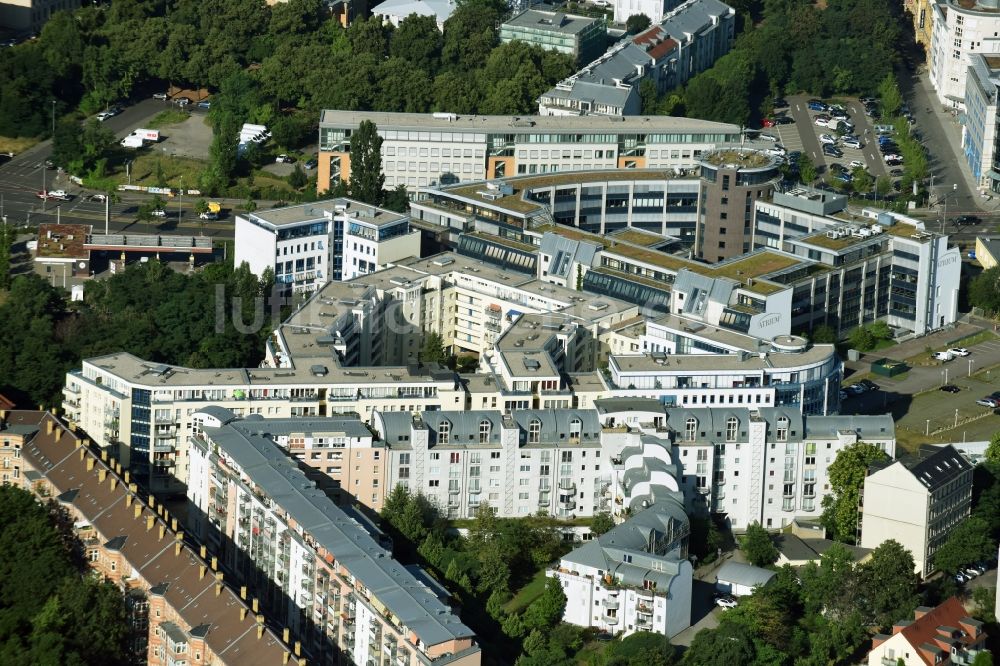 Luftaufnahme Leipzig - Bürogebäude des Geschäftshauses ATRIUM Kohlgartenstraße - Atriumstraße in Leipzig im Bundesland Sachsen