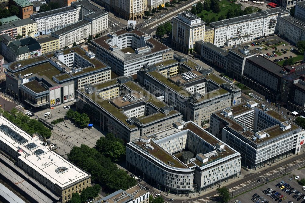 Luftaufnahme Magdeburg - Bürogebäude des Geschäftshauses Bahnhofstraße - Hasselbachstraße in Magdeburg im Bundesland Sachsen-Anhalt