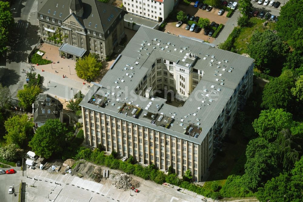 Luftaufnahme Berlin - Bürogebäude des Geschäftshauses an der Berliner Straße. im Ortsteil Pankow in Berlin, Deutschland