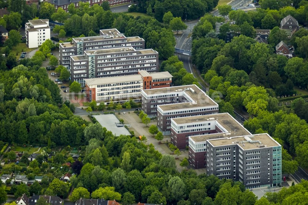 Bochum aus der Vogelperspektive: Bürogebäude des Geschäftshauses in Bochum im Bundesland Nordrhein-Westfalen