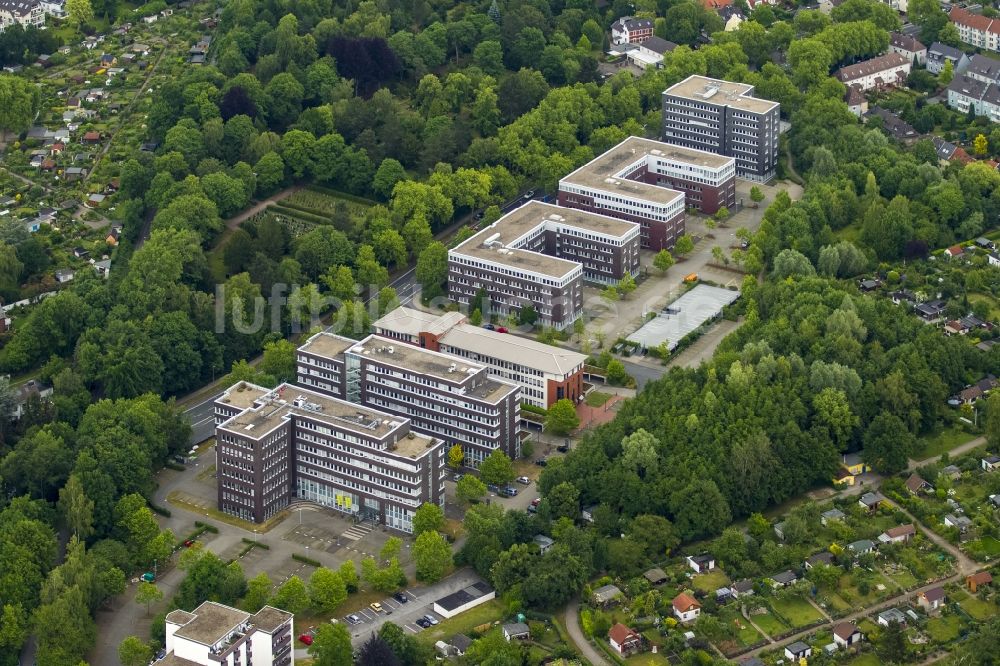 Bochum aus der Vogelperspektive: Bürogebäude des Geschäftshauses in Bochum im Bundesland Nordrhein-Westfalen