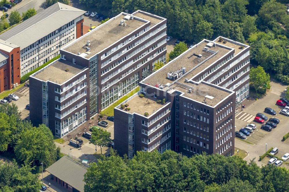 Bochum von oben - Bürogebäude des Geschäftshauses in Bochum im Bundesland Nordrhein-Westfalen