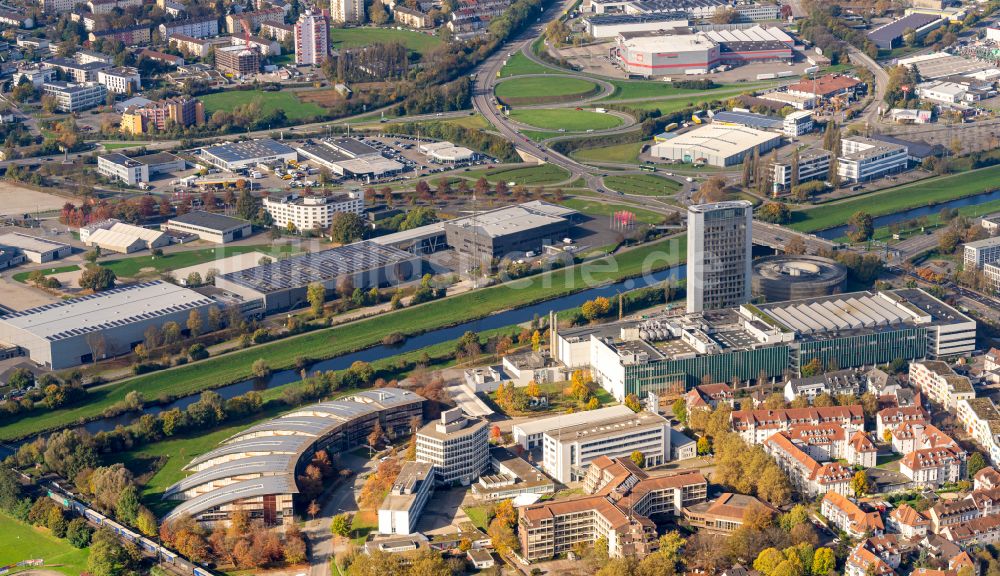 Luftbild Offenburg - Bürogebäude des Geschäftshauses Burda Medien in Offenburg im Bundesland Baden-Württemberg, Deutschland