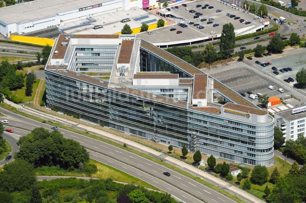 Eschborn aus der Vogelperspektive: Bürogebäude des Geschäftshauses der Commerz Systems GmbH in Eschborn im Bundesland Hessen, Deutschland