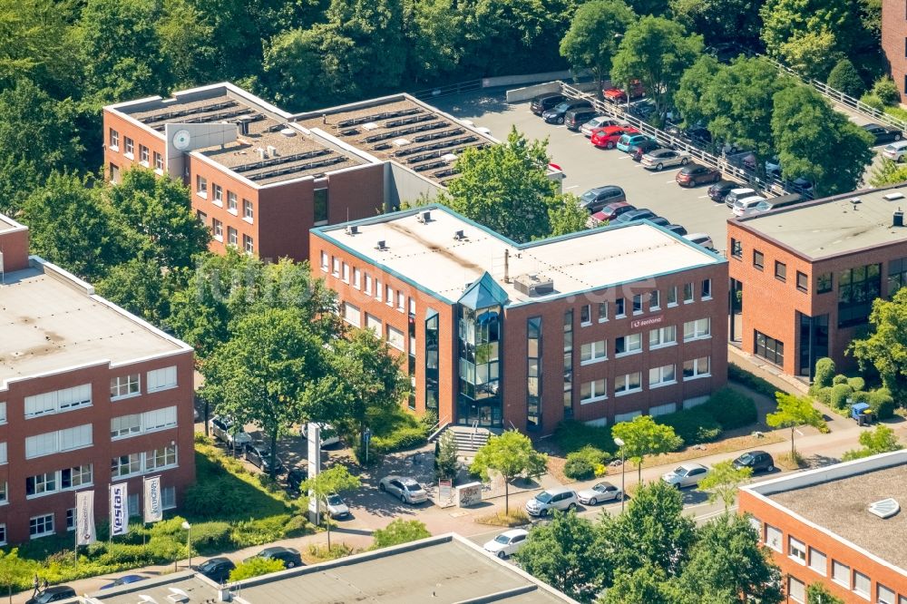 Luftaufnahme Dortmund - Bürogebäude des Geschäftshauses Dentona AG in Dortmund im Bundesland Nordrhein-Westfalen, Deutschland