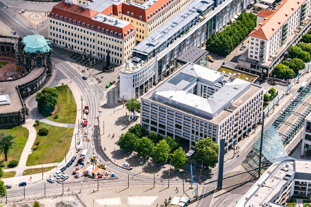 Luftaufnahme Dresden - Bürogebäude des Geschäftshauses in Dresden im Bundesland Sachsen, Deutschland