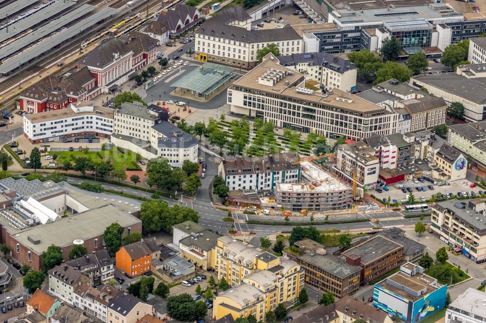 Luftaufnahme Hamm - Bürogebäude des Geschäftshauses entlang der Bahnhofstraße in Hamm im Bundesland Nordrhein-Westfalen, Deutschland