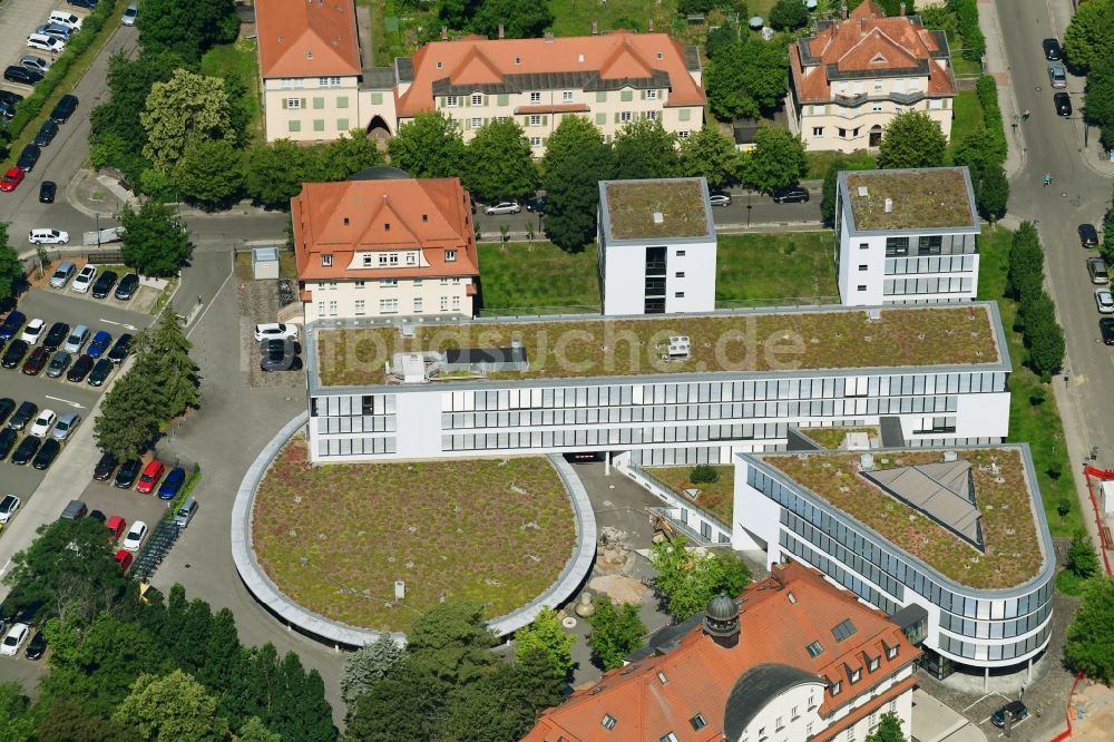 Markkleeberg von oben - Bürogebäude des Geschäftshauses der envia TEL GmbH in Markkleeberg im Bundesland Sachsen, Deutschland