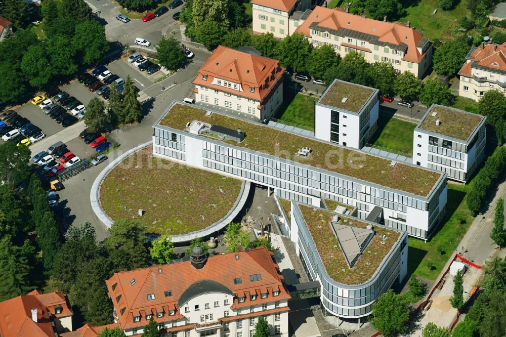 Markkleeberg aus der Vogelperspektive: Bürogebäude des Geschäftshauses der envia TEL GmbH in Markkleeberg im Bundesland Sachsen, Deutschland