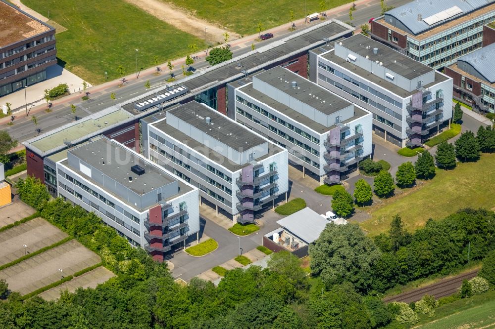 Dortmund aus der Vogelperspektive: Bürogebäude des Geschäftshauses der Eurofins Inlab GmbH im Ortsteil Barop in Dortmund im Bundesland Nordrhein-Westfalen, Deutschland