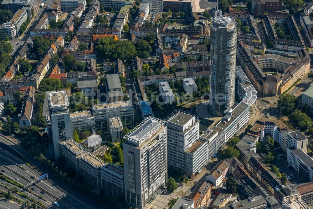 Luftaufnahme Essen - Bürogebäude des Geschäftshauses der Evonik Industries AG in Essen im Bundesland Nordrhein-Westfalen, Deutschland