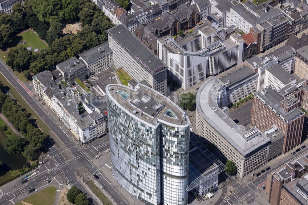 Luftaufnahme Düsseldorf - Bürogebäude des Geschäftshauses GAP 15 am Graf-Adolf-Platz im Ortsteil Stadtmitte in Düsseldorf im Bundesland Nordrhein-Westfalen, Deutschland