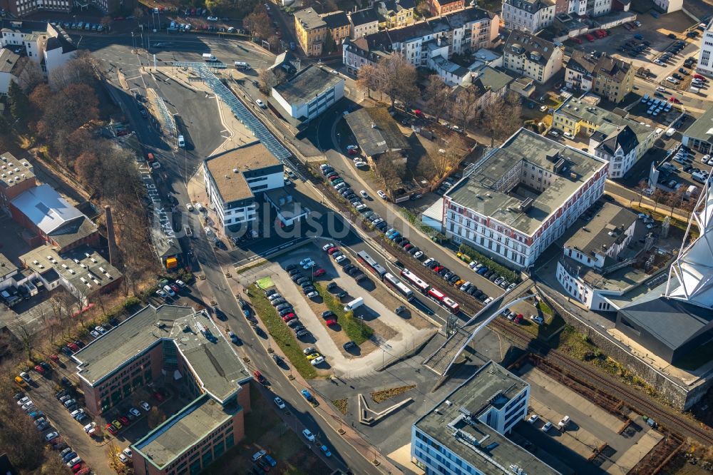 Lüdenscheid von oben - Bürogebäude des Geschäftshauses der GARANT PERSONAL GmbH in Lüdenscheid im Bundesland Nordrhein-Westfalen, Deutschland