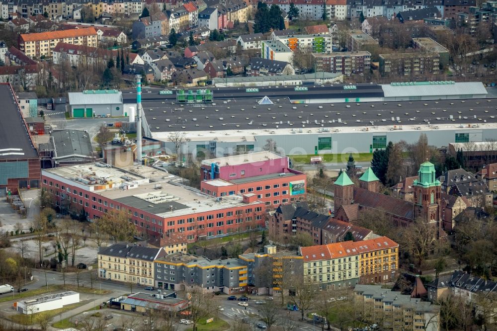 Gelsenkirchen von oben - Bürogebäude des Geschäftshauses in Gelsenkirchen im Bundesland Nordrhein-Westfalen