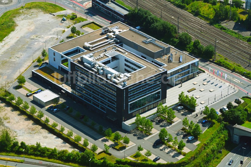 Bielefeld von oben - Bürogebäude des Geschäftshauses der Handwerkskammer am Campus Handwerk in Bielefeld im Bundesland Nordrhein-Westfalen, Deutschland