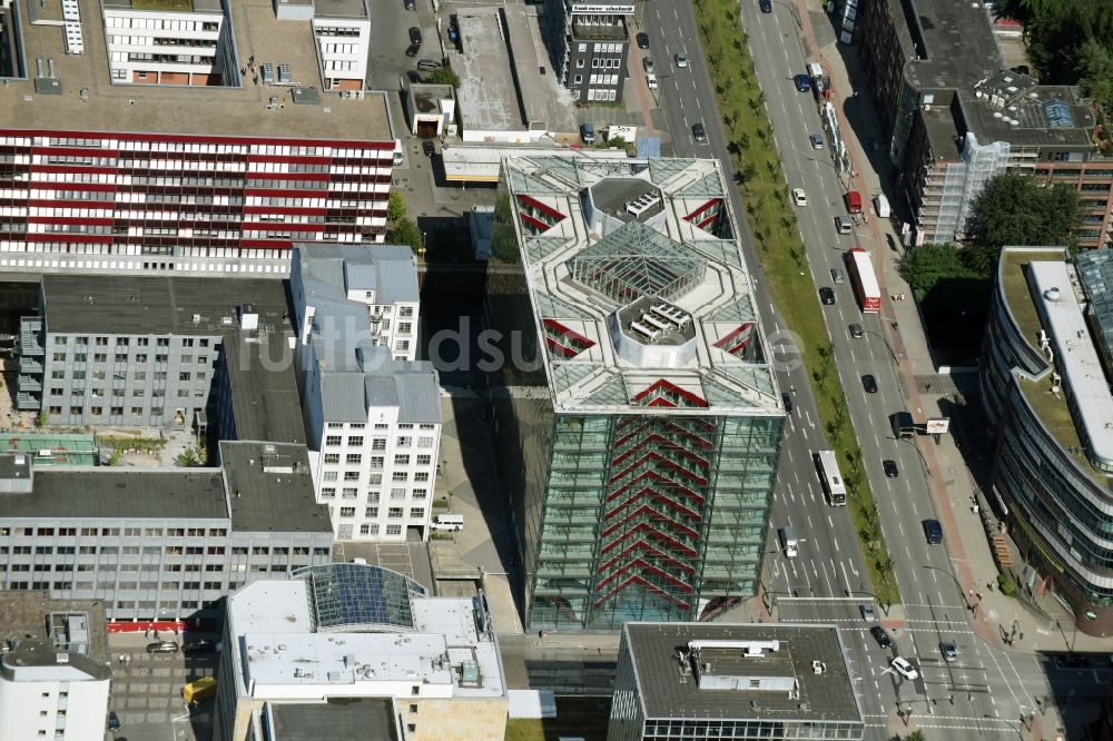 Luftaufnahme Hamburg - Bürogebäude des Geschäftshauses im Heidenkampsweg in Hamburg