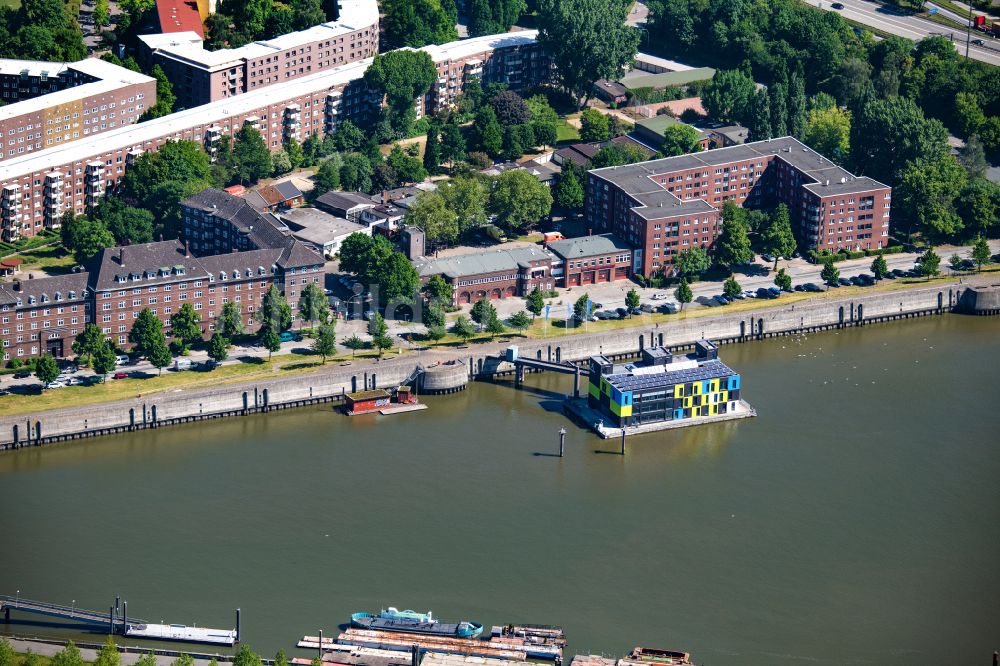 Hamburg von oben - Bürogebäude des Geschäftshauses IBA Hamburg GmbH am Ufer der Elbe im Ortsteil Veddel in Hamburg, Deutschland