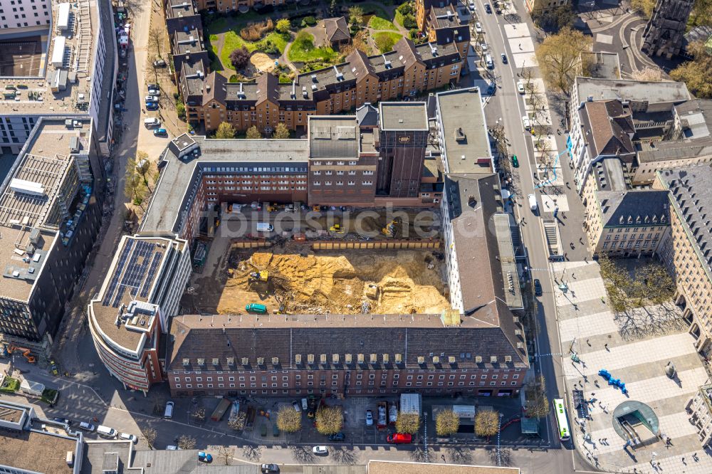 Luftbild Bochum - Bürogebäude des Geschäftshauses an der Junggesellenstraße - Viktoriastraße - Willy-Brand-Platz in Bochum im Bundesland Nordrhein-Westfalen, Deutschland