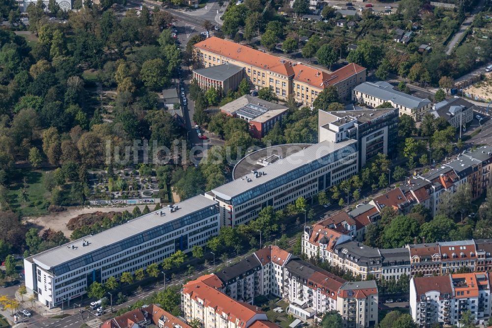 Luftbild Leipzig - Bürogebäude des Geschäftshauses an der Karl-Siegismund-Straße in Leipzig im Bundesland Sachsen, Deutschland