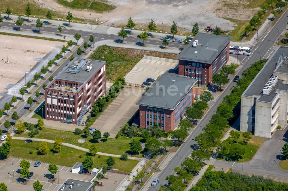 Dortmund von oben - Bürogebäude des Geschäftshauses an der Konrad-Adenauer-Allee in Dortmund im Bundesland Nordrhein-Westfalen, Deutschland