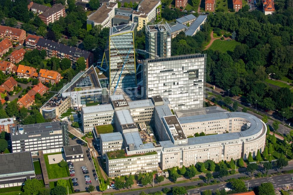 Luftaufnahme Münster - Bürogebäude des Geschäftshauses der LVM Versicherung in Münster im Bundesland Nordrhein-Westfalen