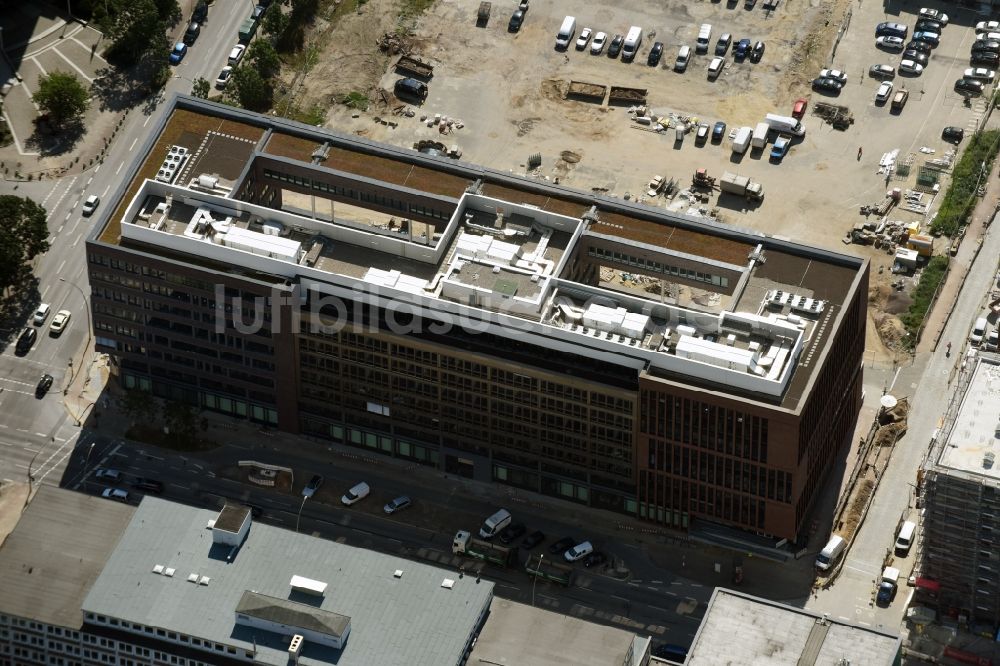 Luftbild Hamburg - Bürogebäude eines Geschäftshauses in der Nordkanalstraße in Hamburg