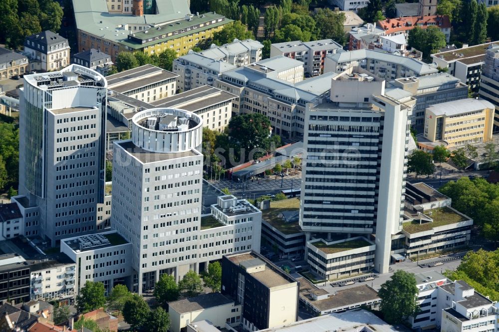 Offenbach am Main von oben - Bürogebäude des Geschäftshauses in Offenbach am Main im Bundesland Hessen