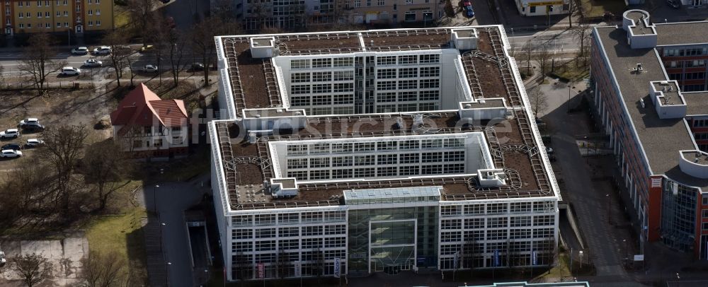 Luftaufnahme Teltow - Bürogebäude des Geschäftshauses Olympus Winter & Ibe GmbH an der Rheinstraße in Teltow im Bundesland Brandenburg