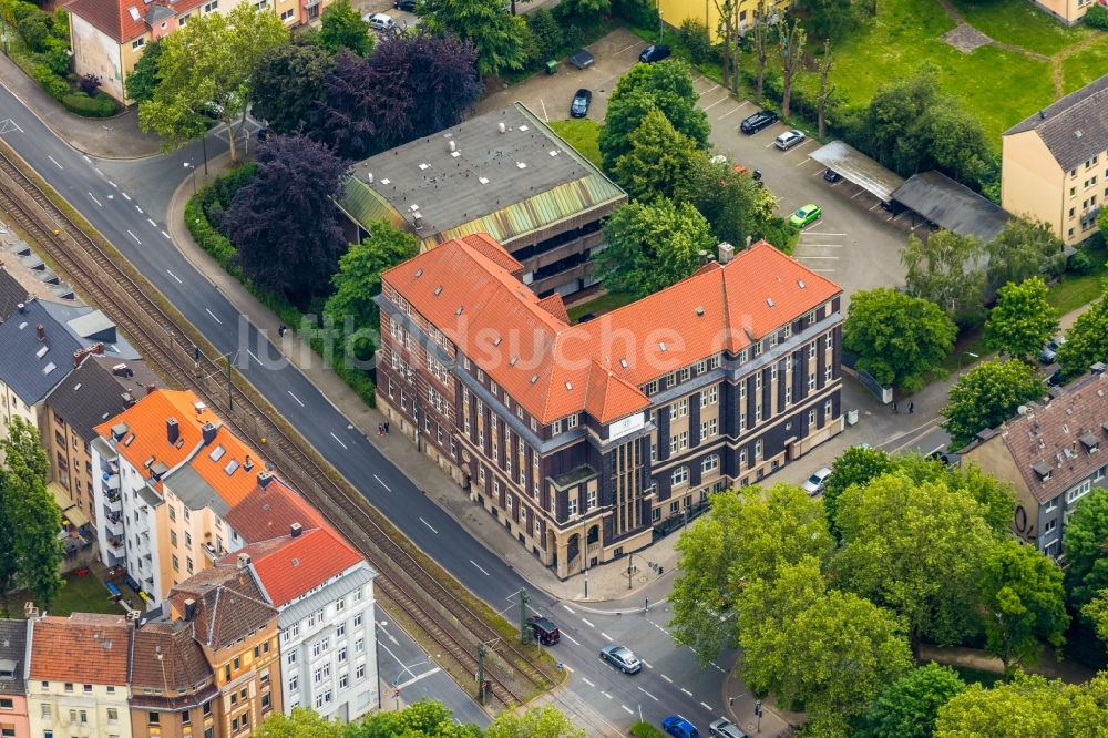 Dortmund von oben - Bürogebäude des Geschäftshauses des e-port-dortmund in Dortmund im Bundesland Nordrhein-Westfalen, Deutschland