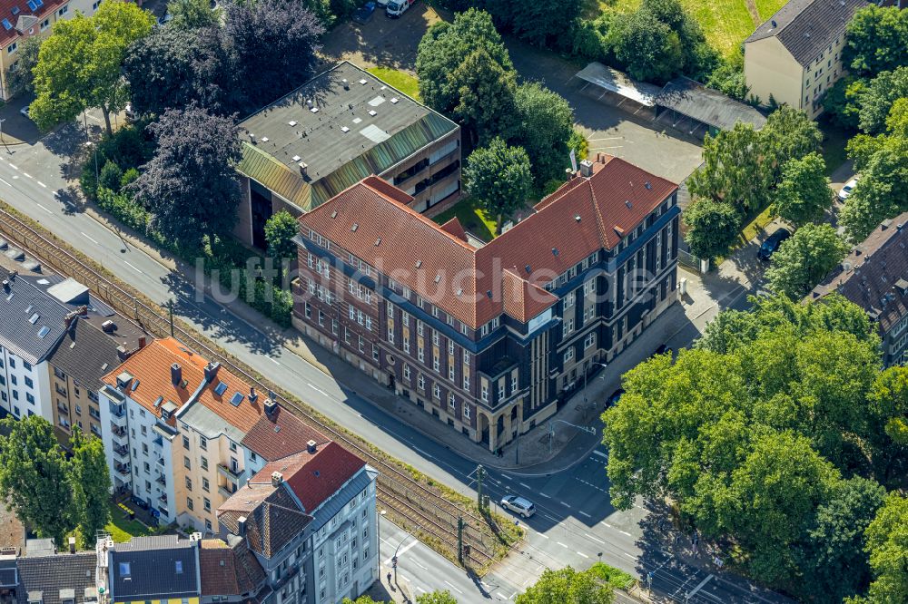 Dortmund von oben - Bürogebäude des Geschäftshauses des e-port-dortmund in Dortmund im Bundesland Nordrhein-Westfalen, Deutschland