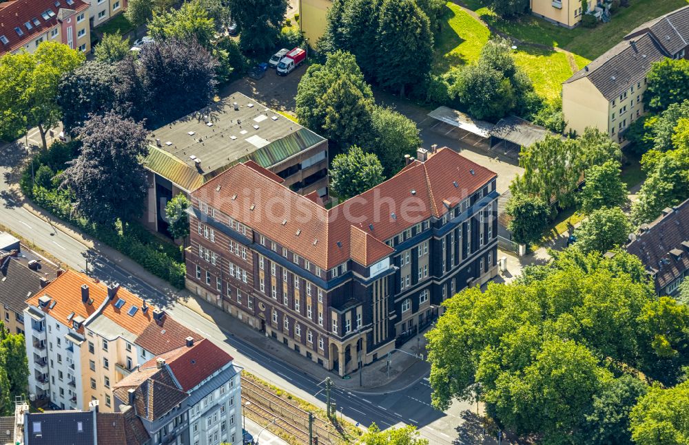 Dortmund von oben - Bürogebäude des Geschäftshauses des e-port-dortmund in Dortmund im Bundesland Nordrhein-Westfalen, Deutschland