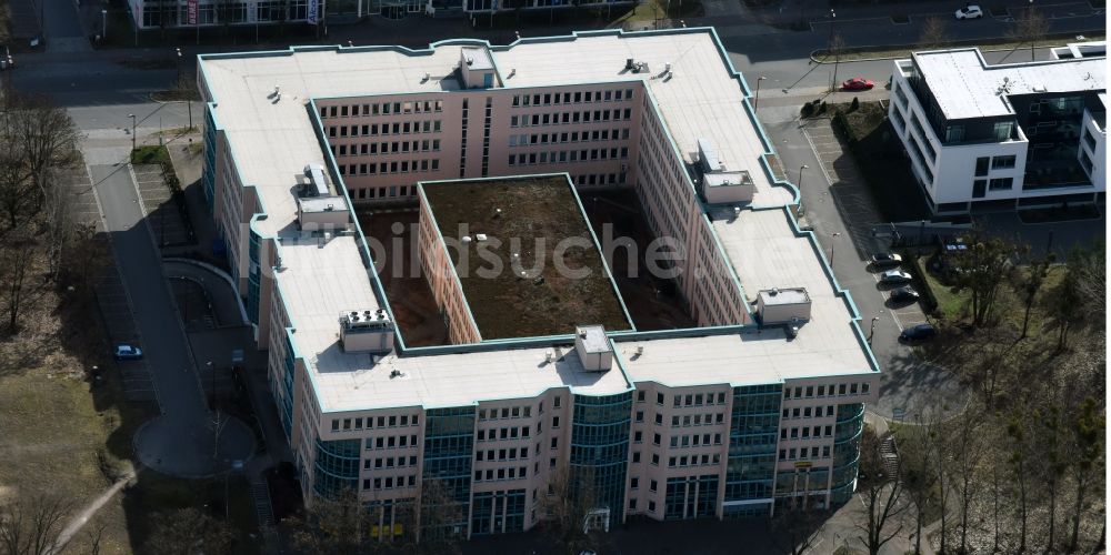 Teltow aus der Vogelperspektive: Bürogebäude des Geschäftshauses Rheinstraße - Oderstraße in Teltow im Bundesland Brandenburg