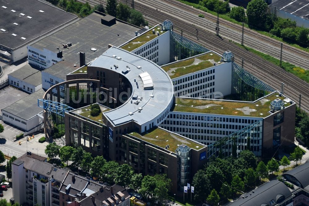 München aus der Vogelperspektive: Bürogebäude des Geschäftshauses an der Ridlerstraße im Ortsteil Schwanthalerhöhe in München im Bundesland Bayern, Deutschland