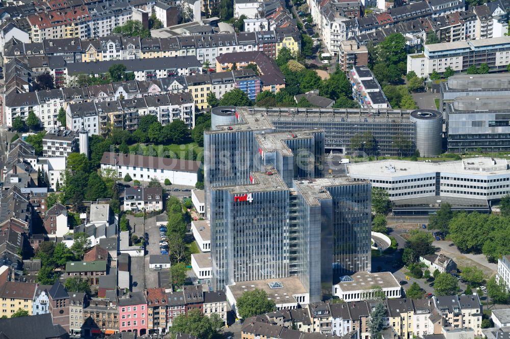 Düsseldorf von oben - Bürogebäude des Geschäftshauses RWI4 im Ortsteil Unterbilk in Düsseldorf im Bundesland Nordrhein-Westfalen, Deutschland