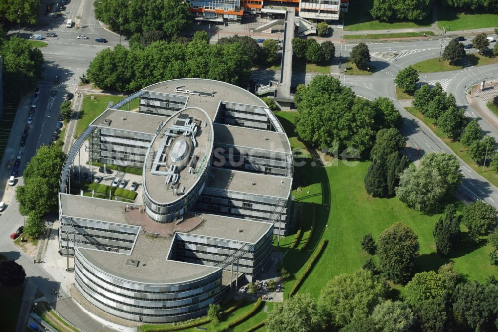 Hamburg aus der Vogelperspektive: Bürogebäude des Geschäftshauses Senvion Headquarters am Überseering in Hamburg