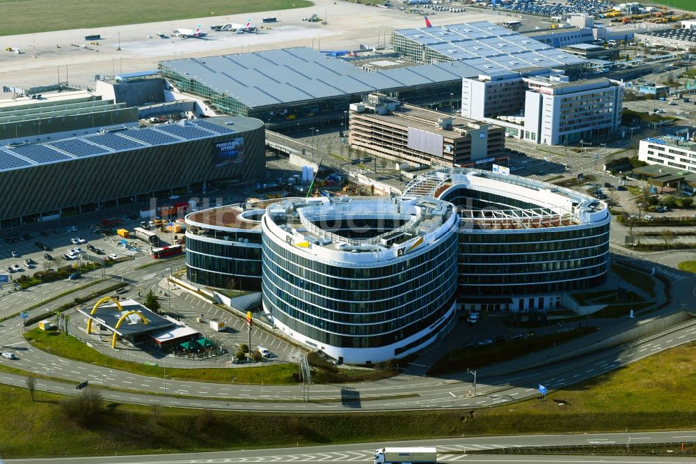 Stuttgart von oben - Bürogebäude des Geschäftshauses Sky Loop in Stuttgart im Bundesland Baden-Württemberg, Deutschland